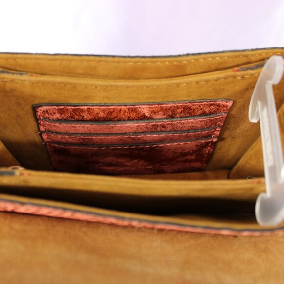 Patricia Nash Embossed Leather Crossbody Bag with Chain Strap – Burnished Floral - Picture 9 of 9